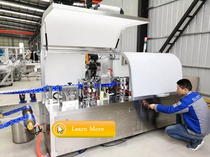 Four side sealing single piece wet tissue machine