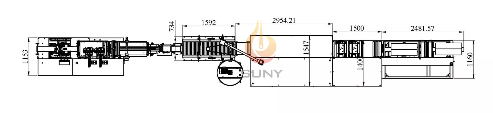 Layout of SY-535 Portable Wet Wipes Making Machine