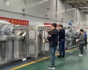 Welcome Tajikistan Customers to Inspect the Wet Wipes Machine