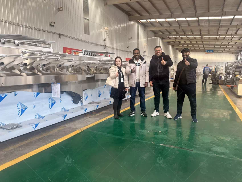 Algerian Customers Visit to Inspect the Wet Wipes Machine