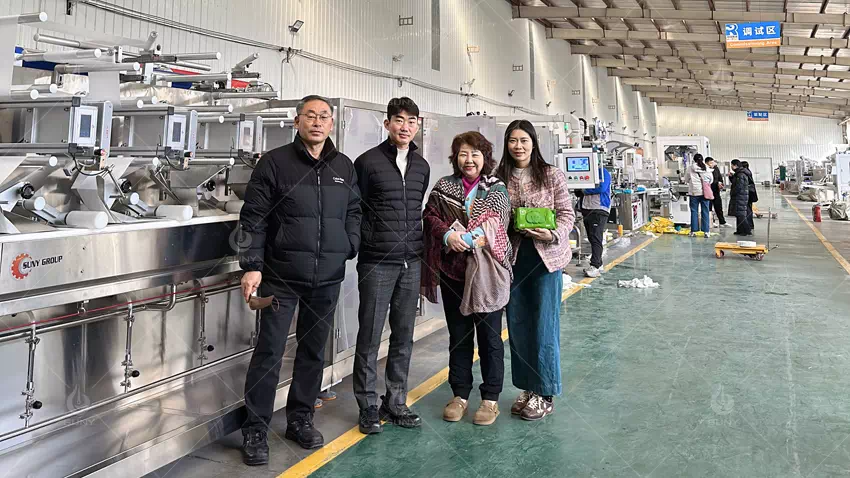 Korean Customers Visit to Inspect the Wet Wipes Machine